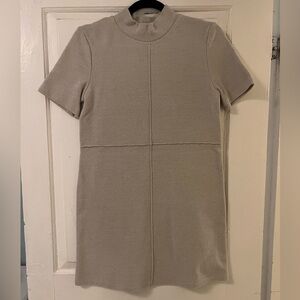 Zara Cream Ribbed Sweater Dress